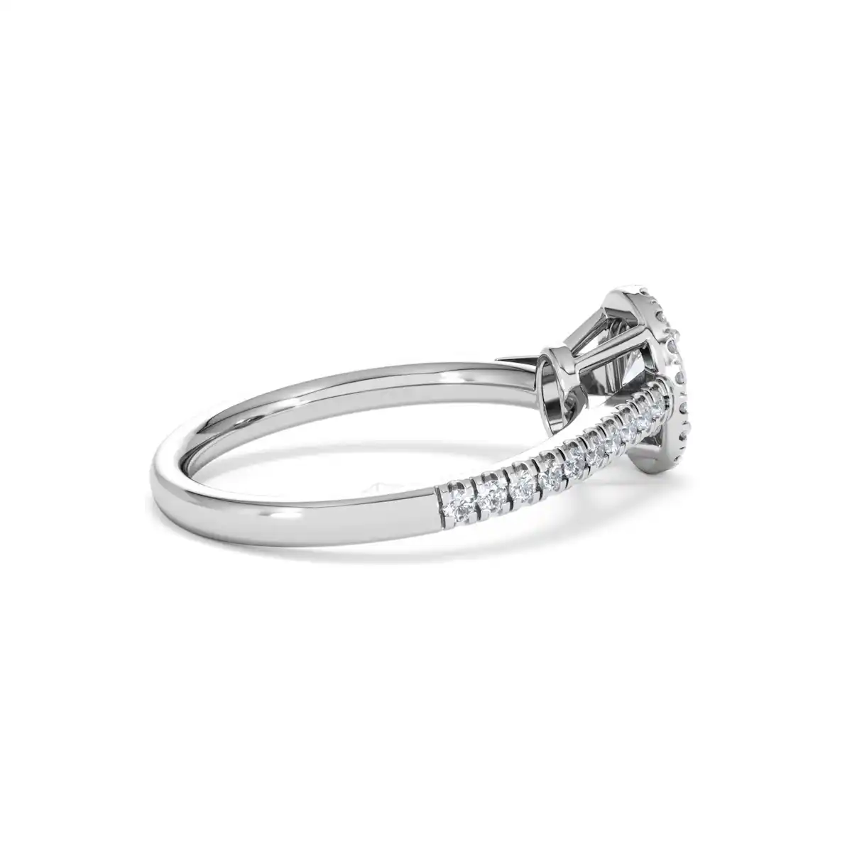 Georgina Lab Oval Diamond Halo Engagement Ring Platinum 1.00ct F/VS1