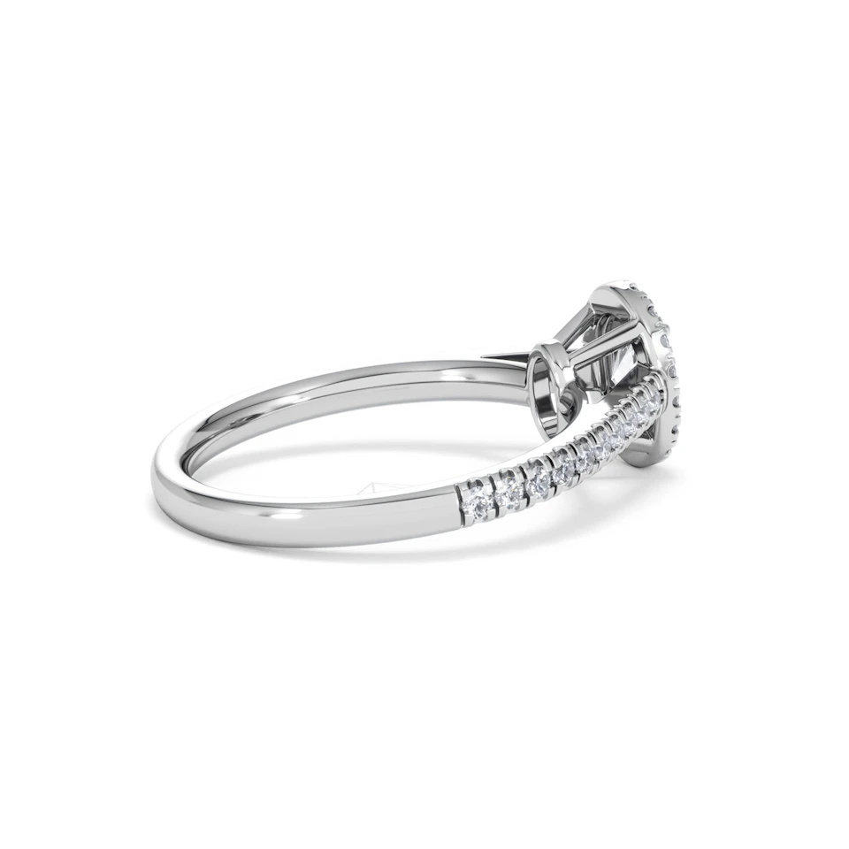 Georgina Lab Oval Diamond Halo Engagement Ring 18K White Gold 1.00ct F/VS1