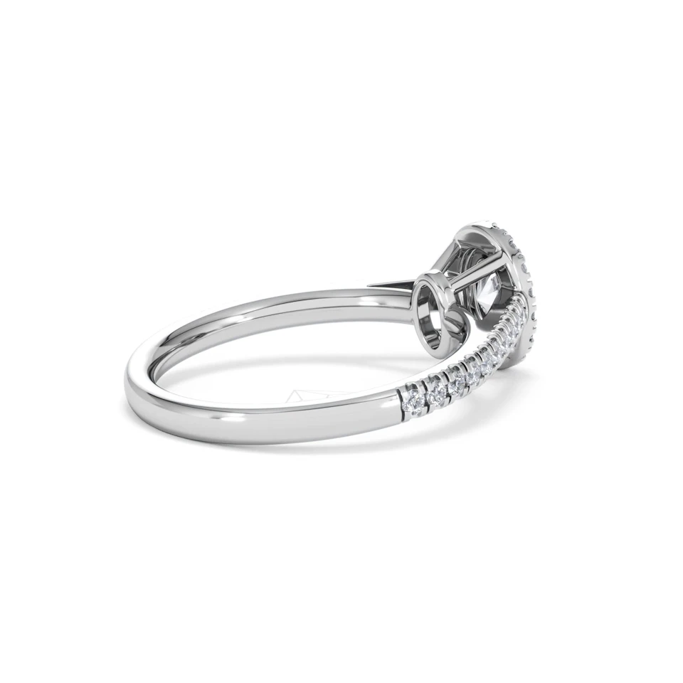 Georgina Lab Oval Diamond Halo Engagement Ring 18K White Gold 1.00ct F/VS1