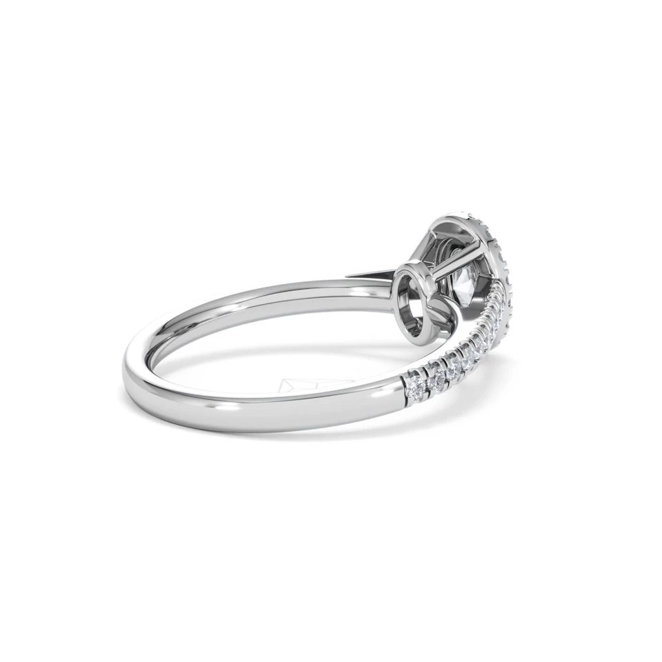 Georgina Lab Oval Diamond Halo Engagement Ring Platinum 1.00ct F/VS1