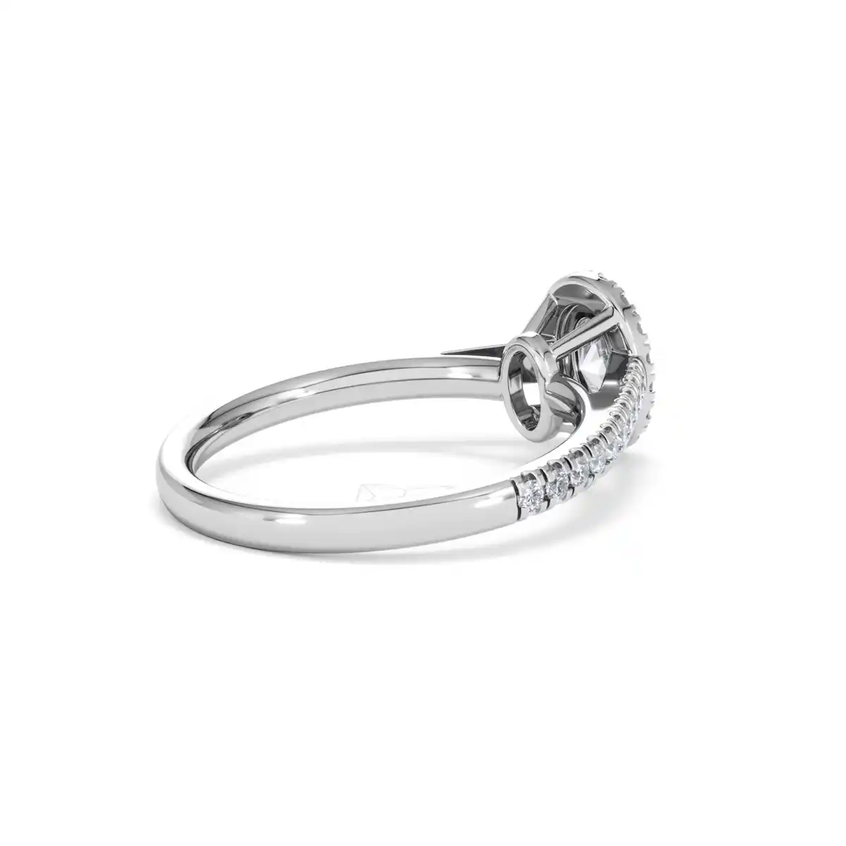 Georgina Lab Oval Diamond Halo Engagement Ring Platinum 1.00ct F/VS1