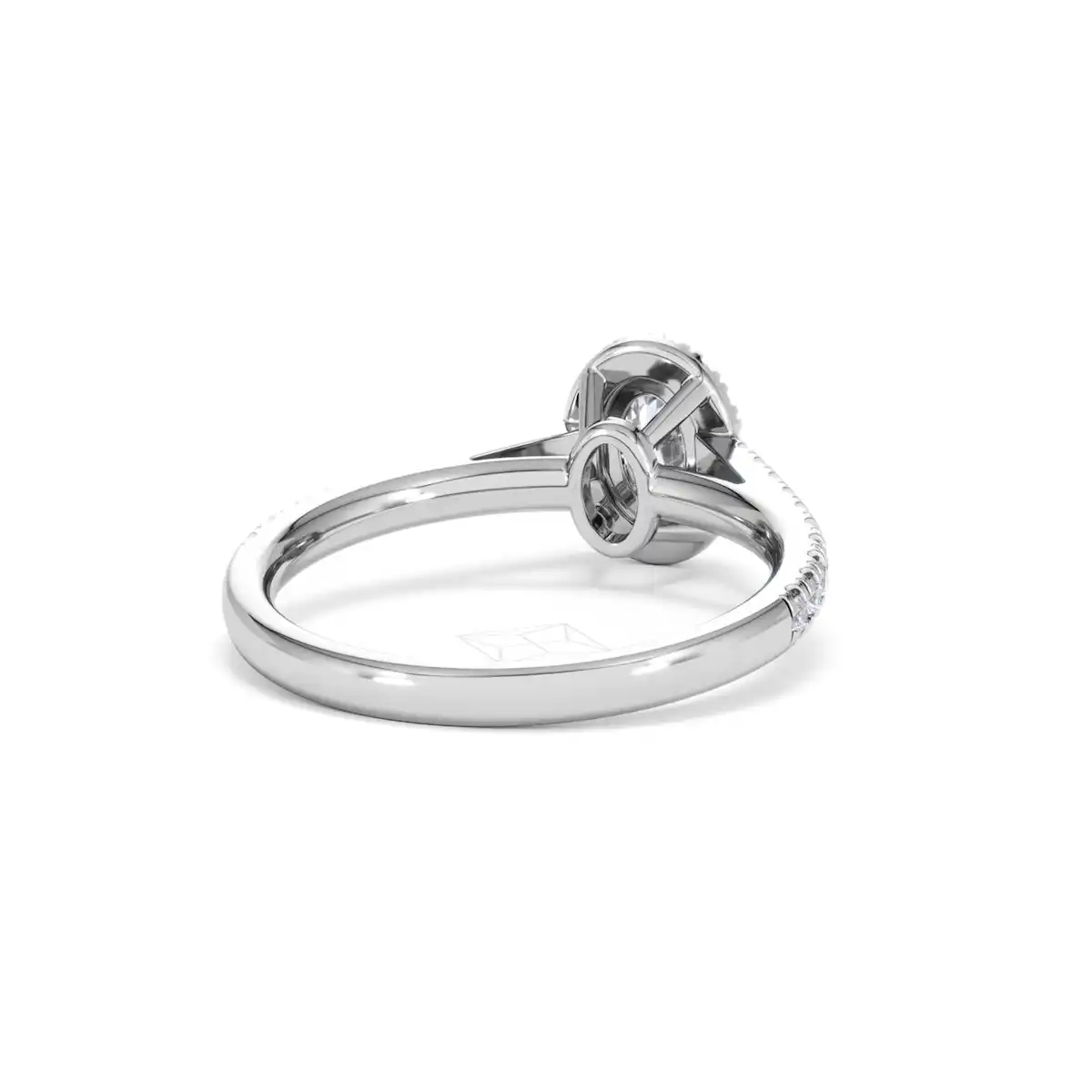 Georgina Lab Oval Diamond Halo Engagement Ring Platinum 1.00ct F/VS1