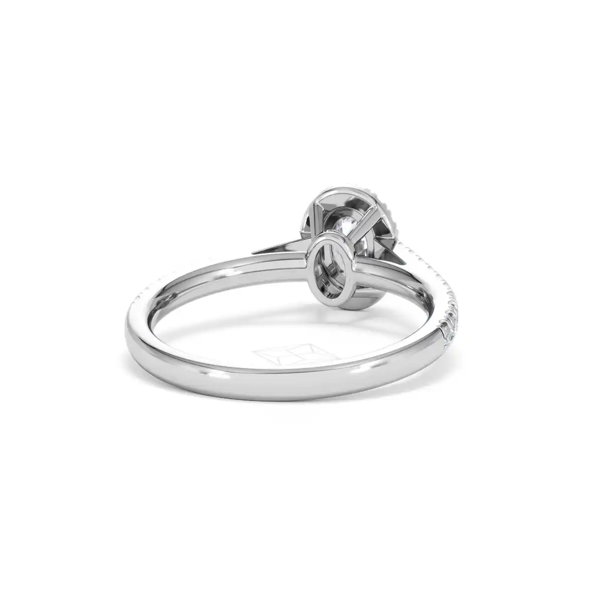 Georgina Lab Oval Diamond Halo Engagement Ring Platinum 1.00ct F/VS1
