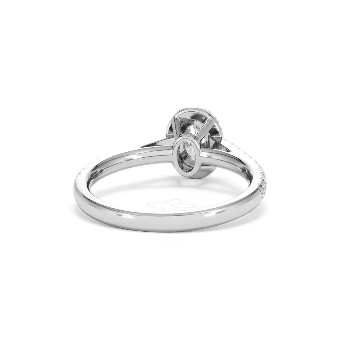 Georgina Lab Oval Diamond Halo Engagement Ring Platinum 1.00ct F/VS1