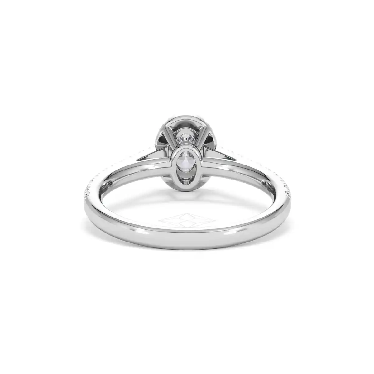 Georgina Lab Oval Diamond Halo Engagement Ring Platinum 1.00ct F/VS1