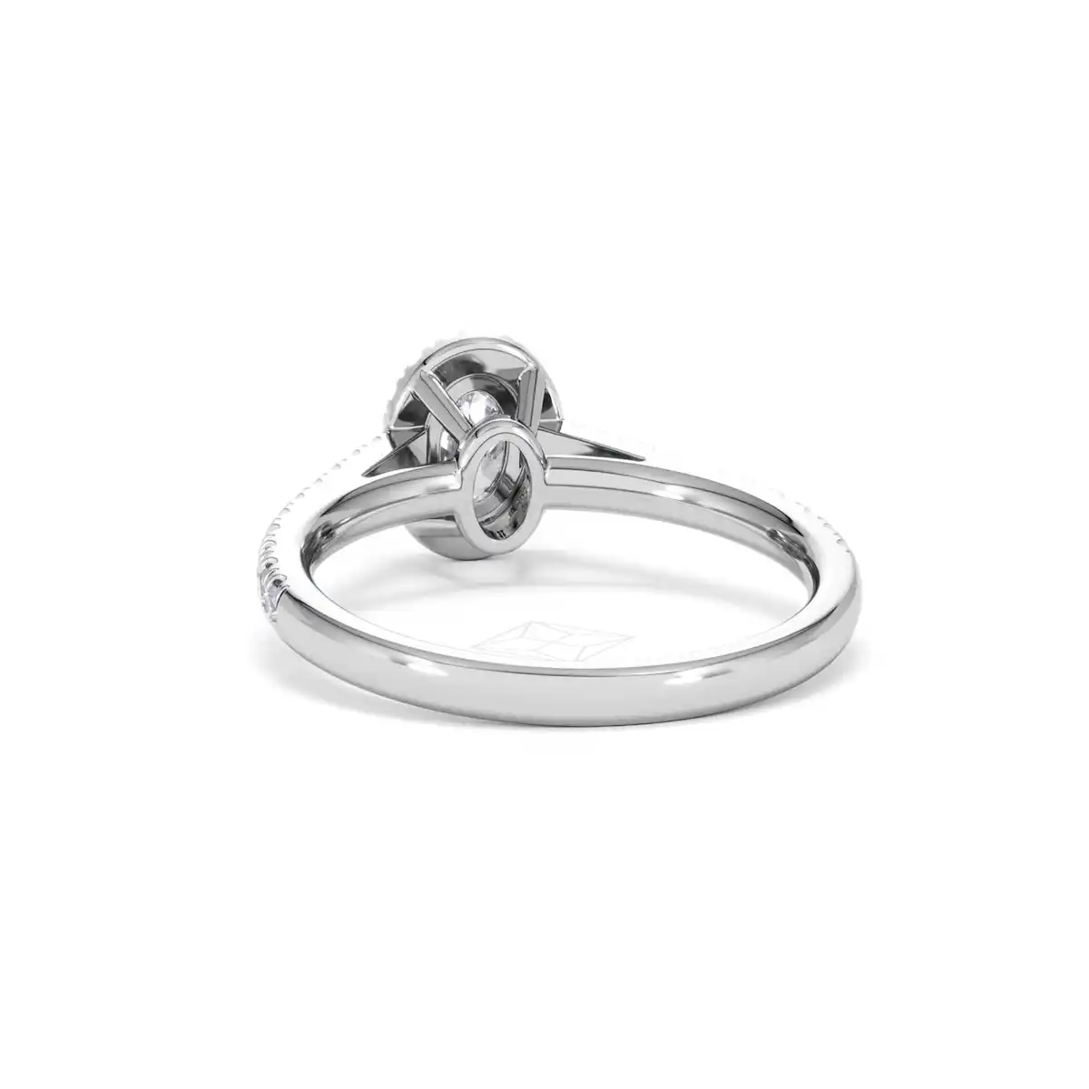 Georgina Lab Oval Diamond Halo Engagement Ring Platinum 1.00ct F/VS1
