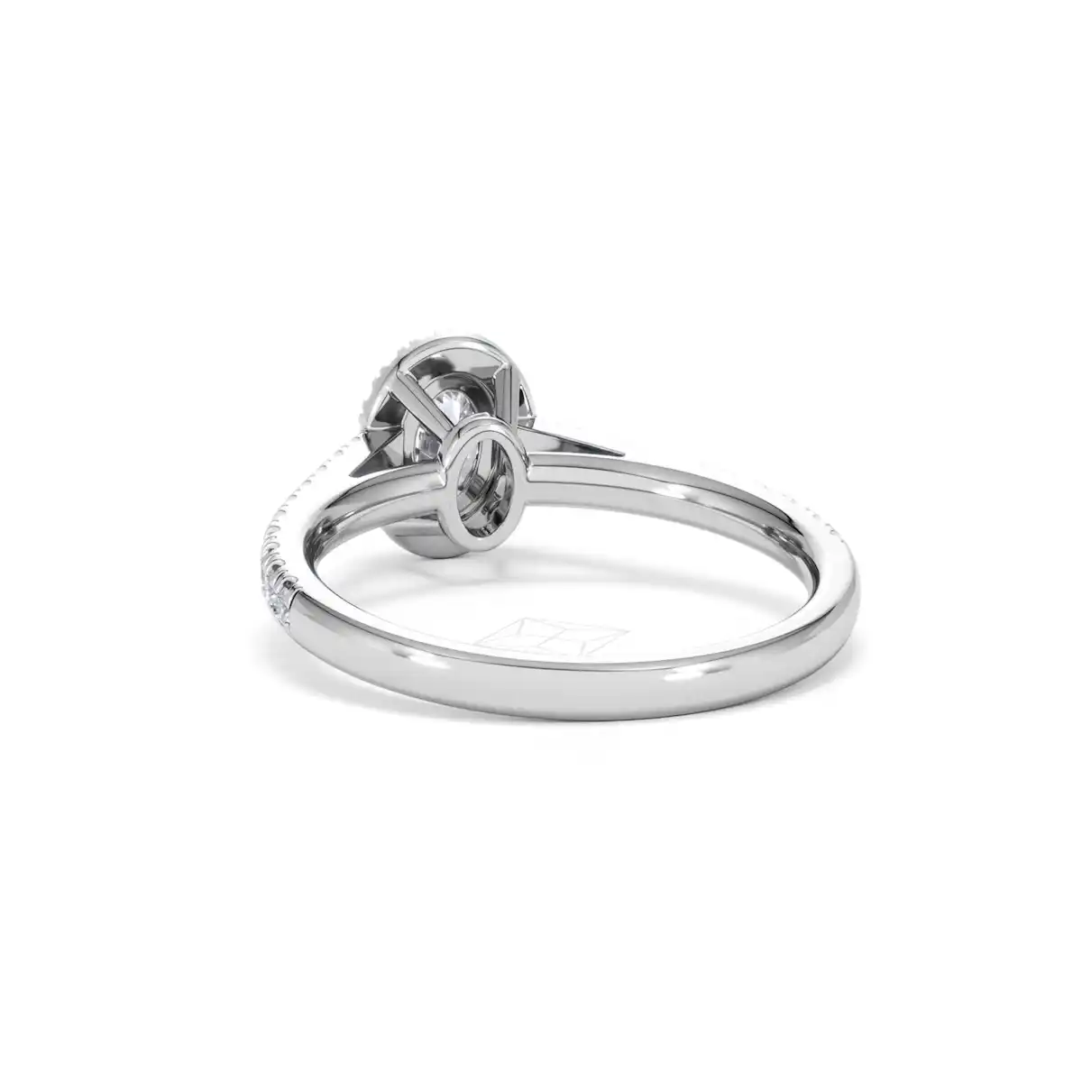 Georgina Lab Oval Diamond Halo Engagement Ring Platinum 1.00ct F/VS1