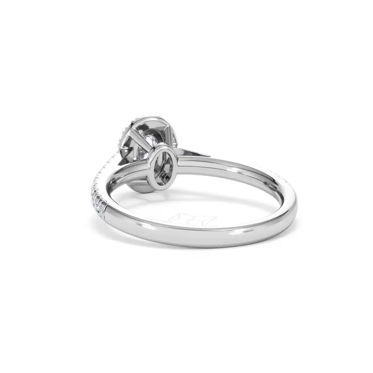 Georgina Lab Oval Diamond Halo Engagement Ring Platinum 1.00ct F/VS1
