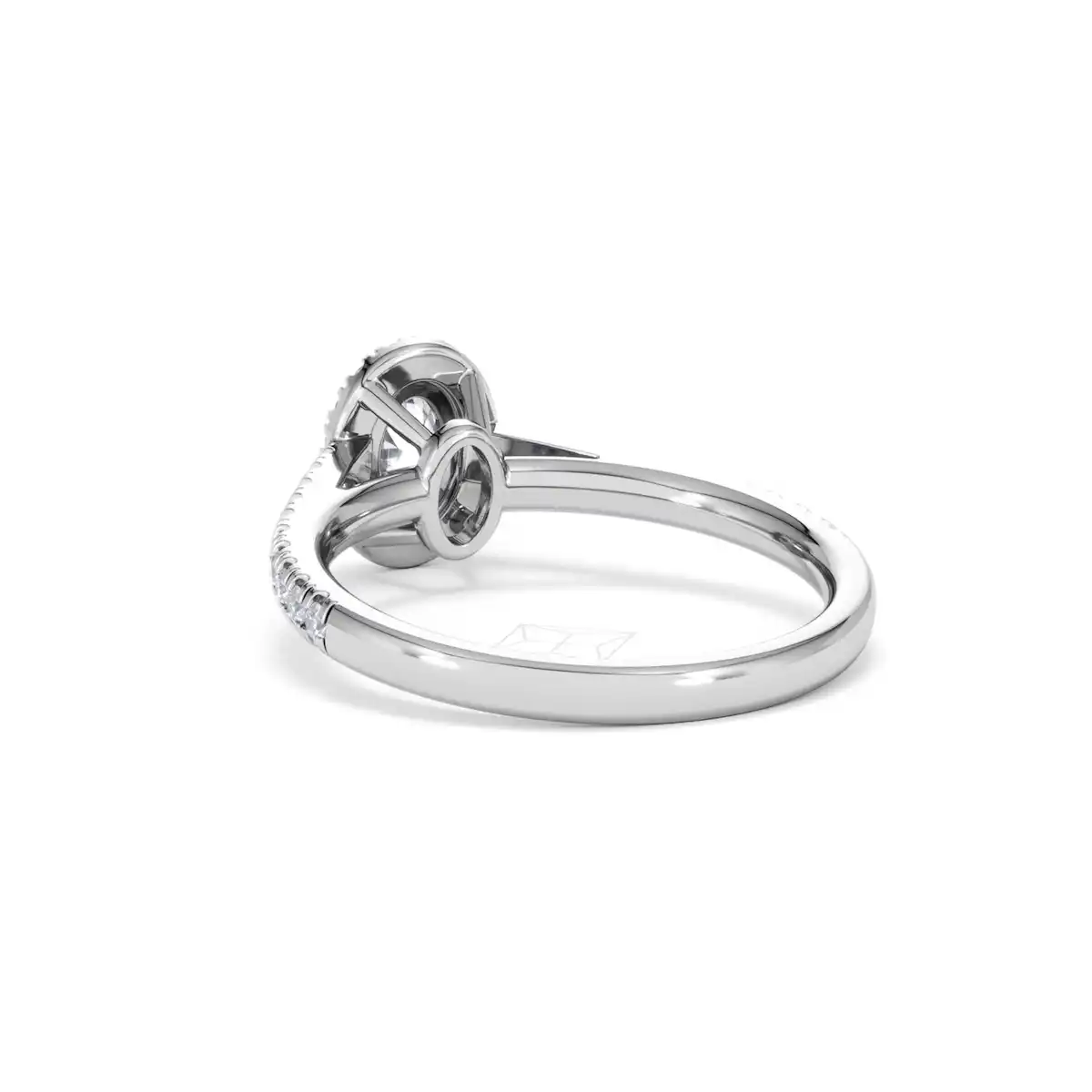 Georgina Lab Oval Diamond Halo Engagement Ring Platinum 1.00ct F/VS1