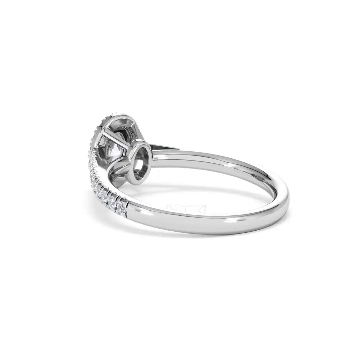 Georgina Lab Oval Diamond Halo Engagement Ring Platinum 1.00ct F/VS1
