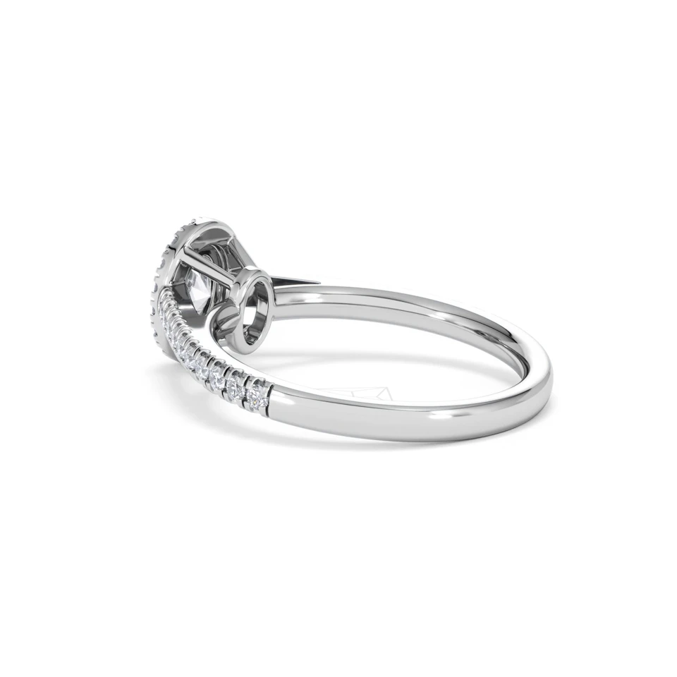 Georgina Lab Oval Diamond Halo Engagement Ring Platinum 1.00ct F/VS1