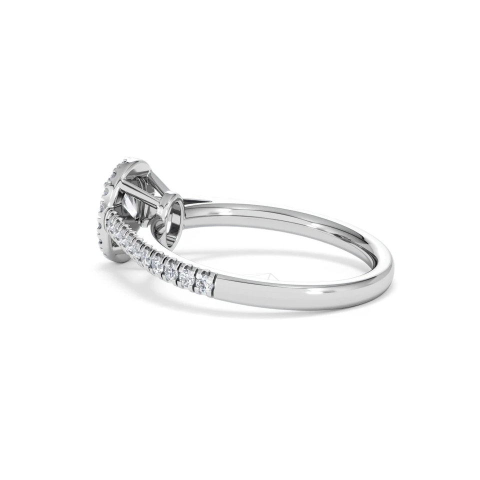 Georgina Lab Oval Diamond Halo Engagement Ring 18K White Gold 1.00ct F/VS1