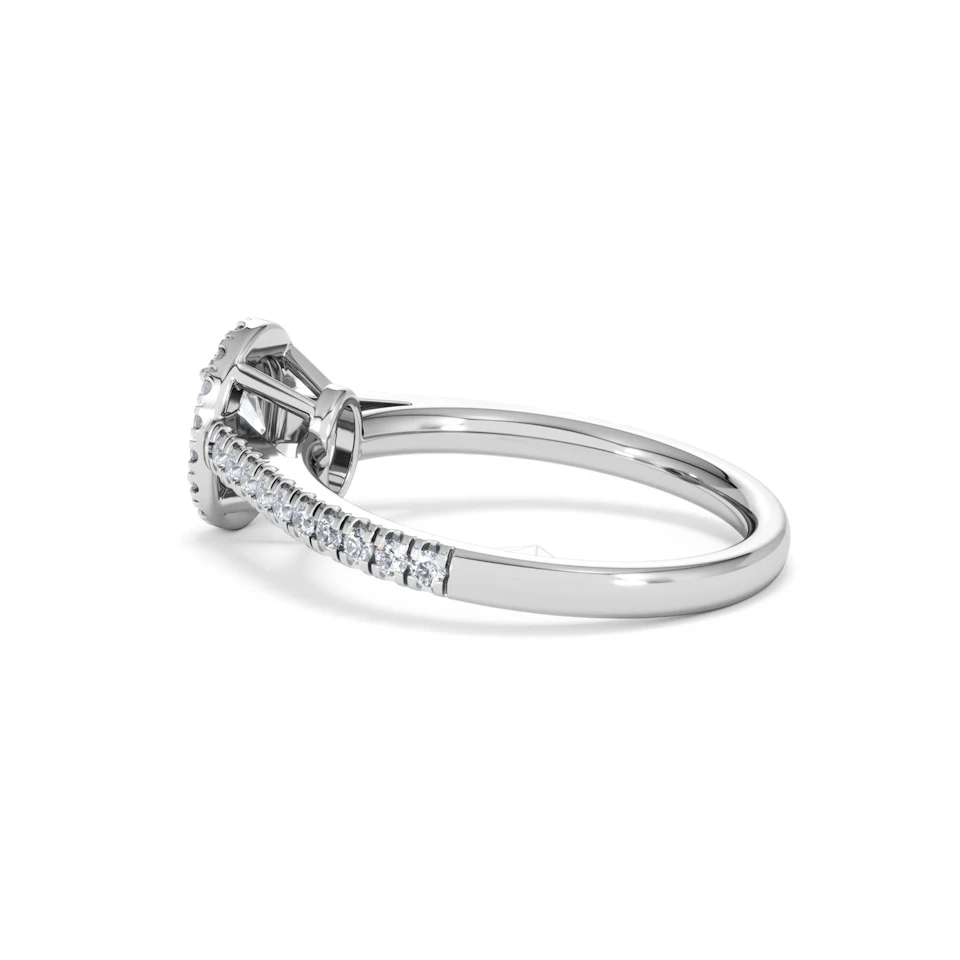 Georgina Lab Oval Diamond Halo Engagement Ring 18K White Gold 1.00ct F/VS1