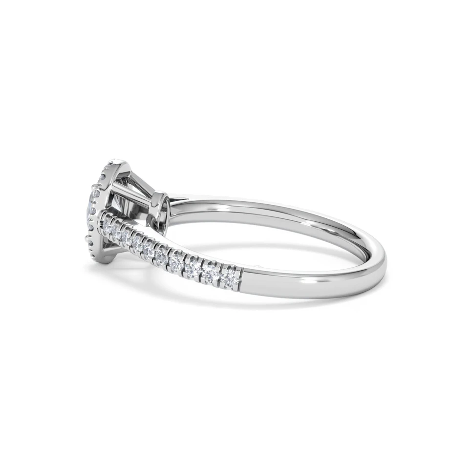 Georgina Lab Oval Diamond Halo Engagement Ring 18K White Gold 1.00ct F/VS1