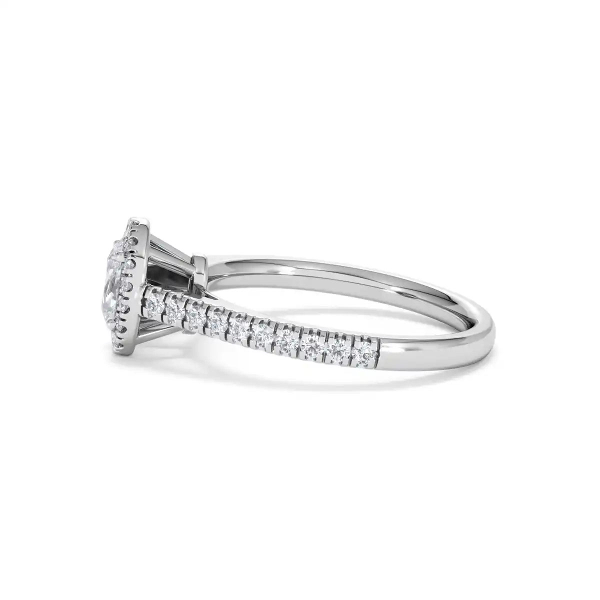 Georgina Lab Oval Diamond Halo Engagement Ring Platinum 1.00ct F/VS1