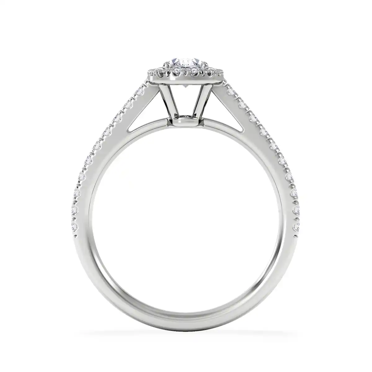 Georgina Lab Oval Diamond Halo Engagement Ring Platinum 1.00ct F/VS1