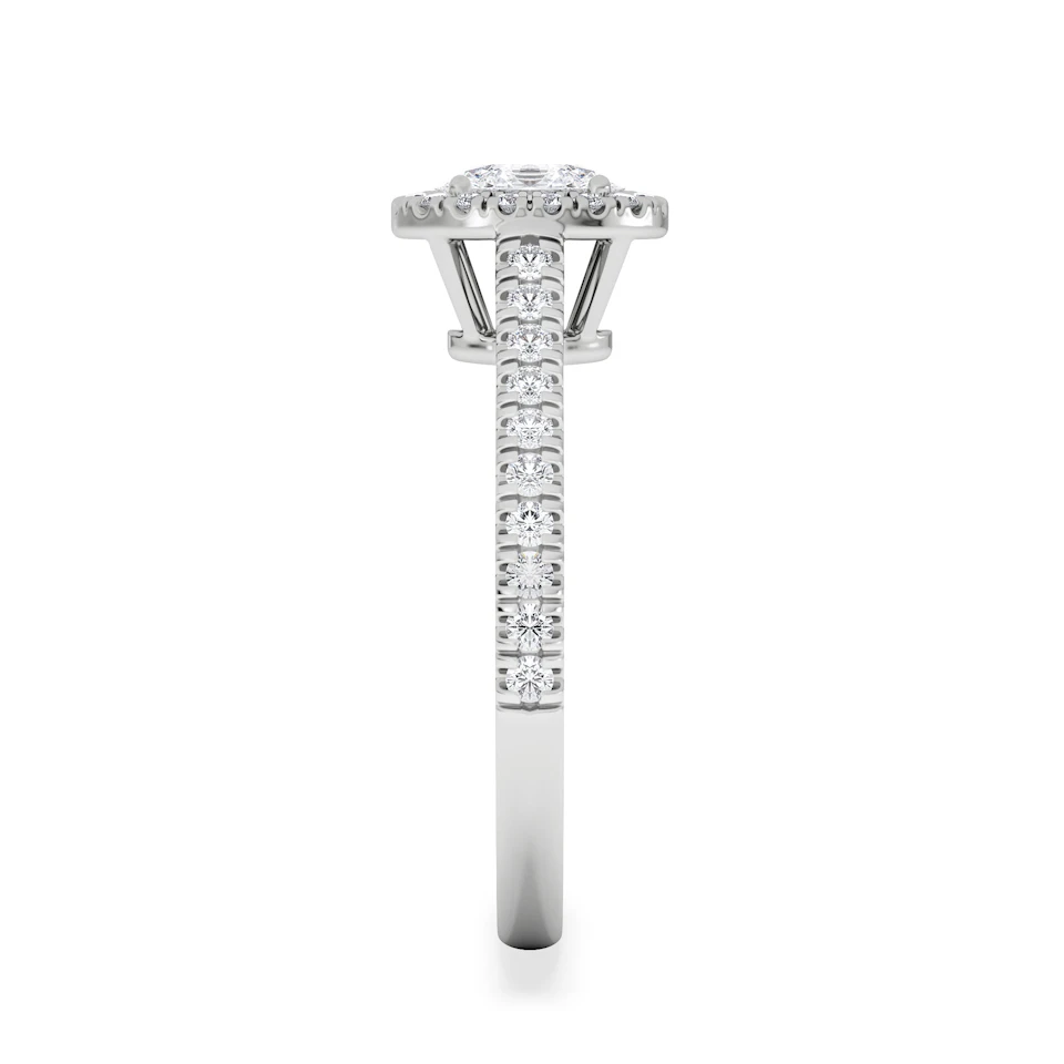 Georgina Lab Oval Diamond Halo Engagement Ring Platinum 1.00ct F/VS1