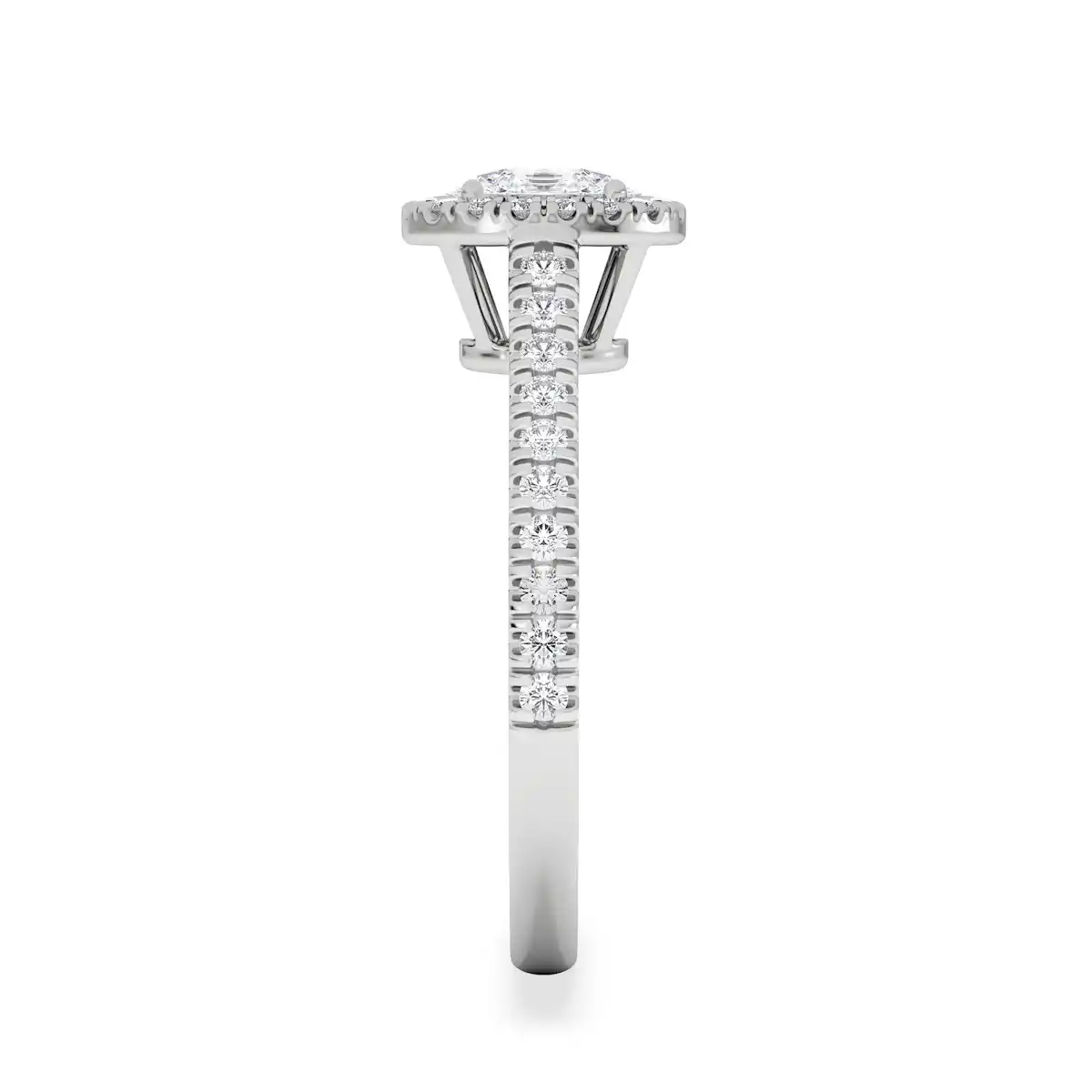 Georgina Lab Oval Diamond Halo Engagement Ring Platinum 1.00ct F/VS1