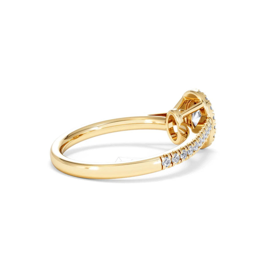 Georgina Lab Oval Diamond Halo Engagement Ring 18K Gold 1.00ct F/VS1