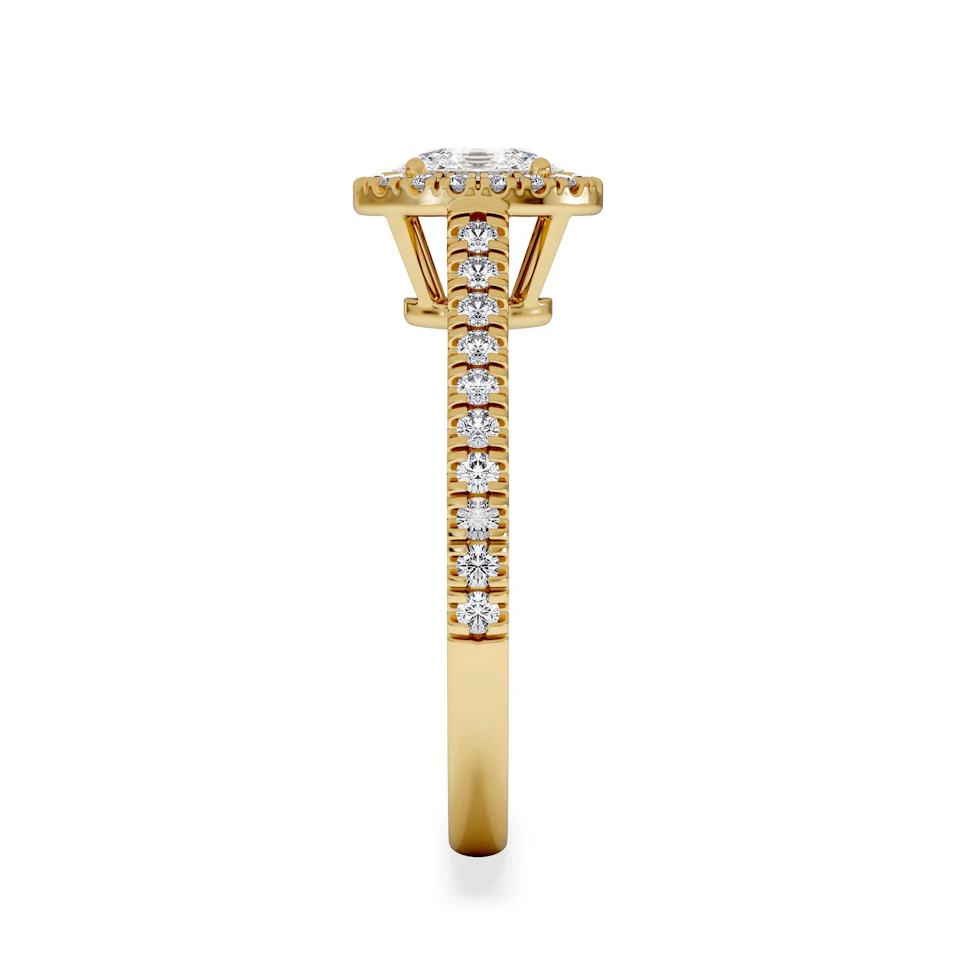 Georgina Lab Oval Diamond Halo Engagement Ring 18K Gold 1.00ct F/VS1