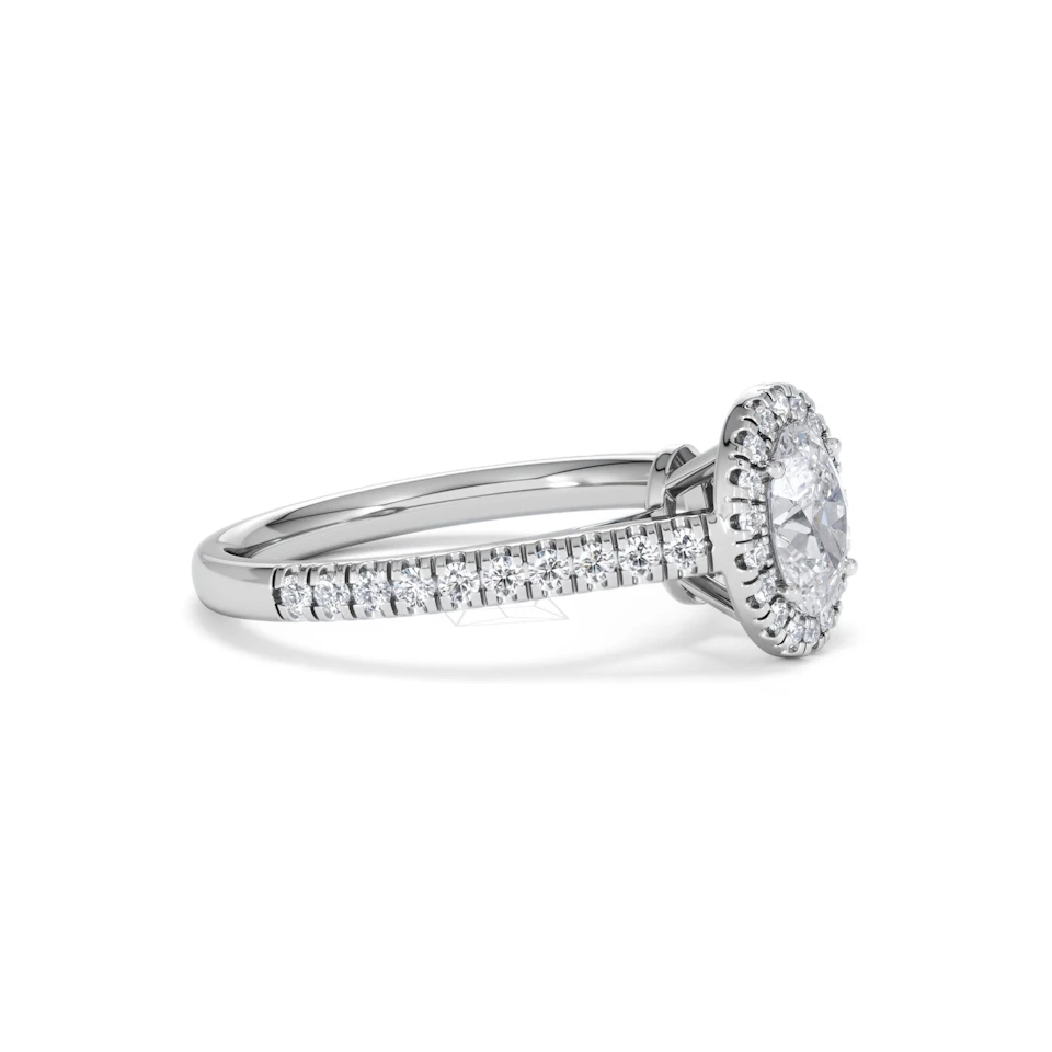 Georgina GIA Oval Diamond Halo Engagement Ring Platinum 1.30ct G/Vs2