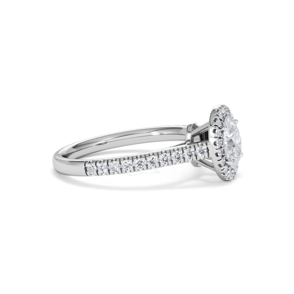 Georgina GIA Oval Diamond Halo Engagement Ring Platinum 1.30ct G/Vs2