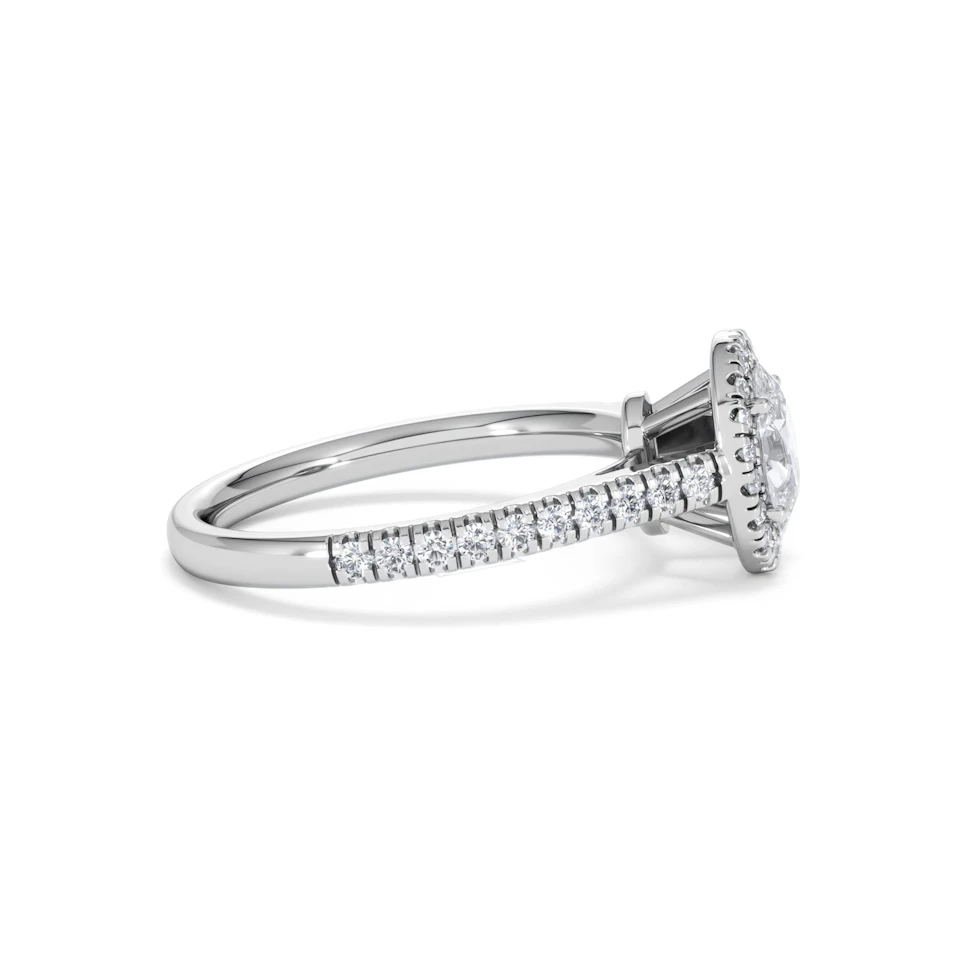 Georgina GIA Oval Diamond Halo Engagement Ring Platinum 1.30ct G/Vs2