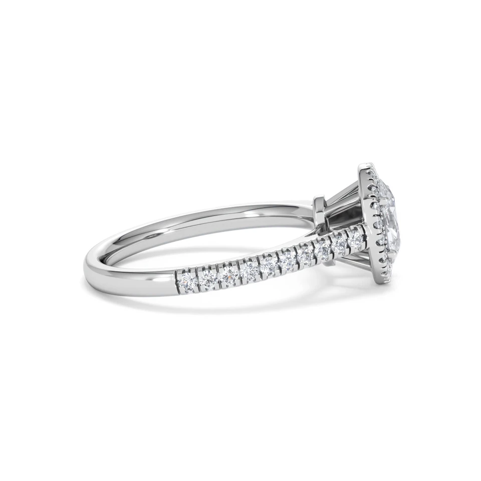 Georgina GIA Oval Diamond Halo Engagement Ring 18KW Gold 1.30ct G/Vs2
