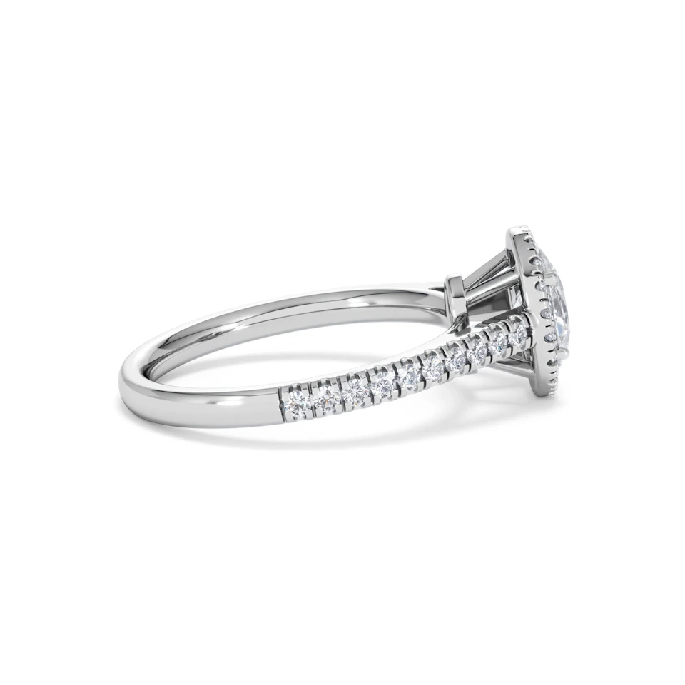 Georgina GIA Oval Diamond Halo Engagement Ring 18KW Gold 1.30ct G/Vs2