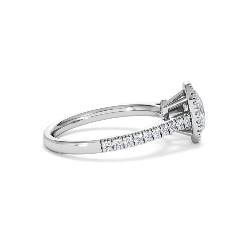 Georgina GIA Oval Diamond Halo Engagement Ring Platinum 1.30ct G/Vs2