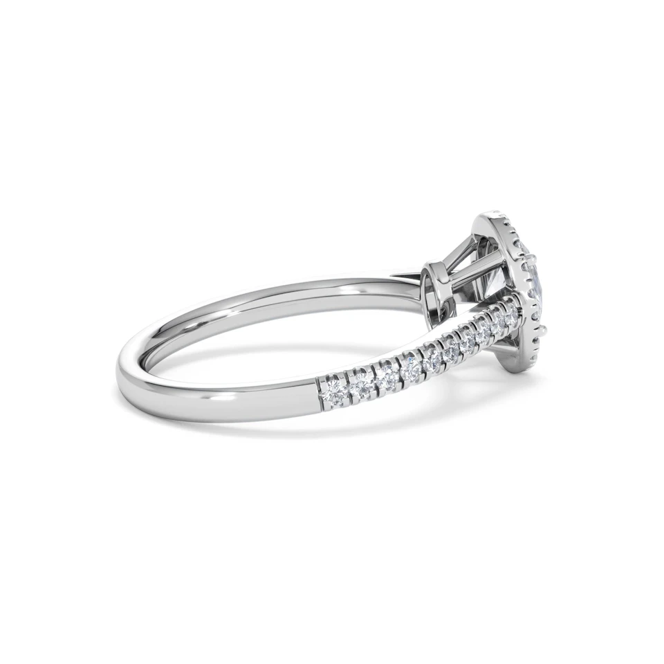 Georgina GIA Oval Diamond Halo Engagement Ring Platinum 1.30ct G/Vs2