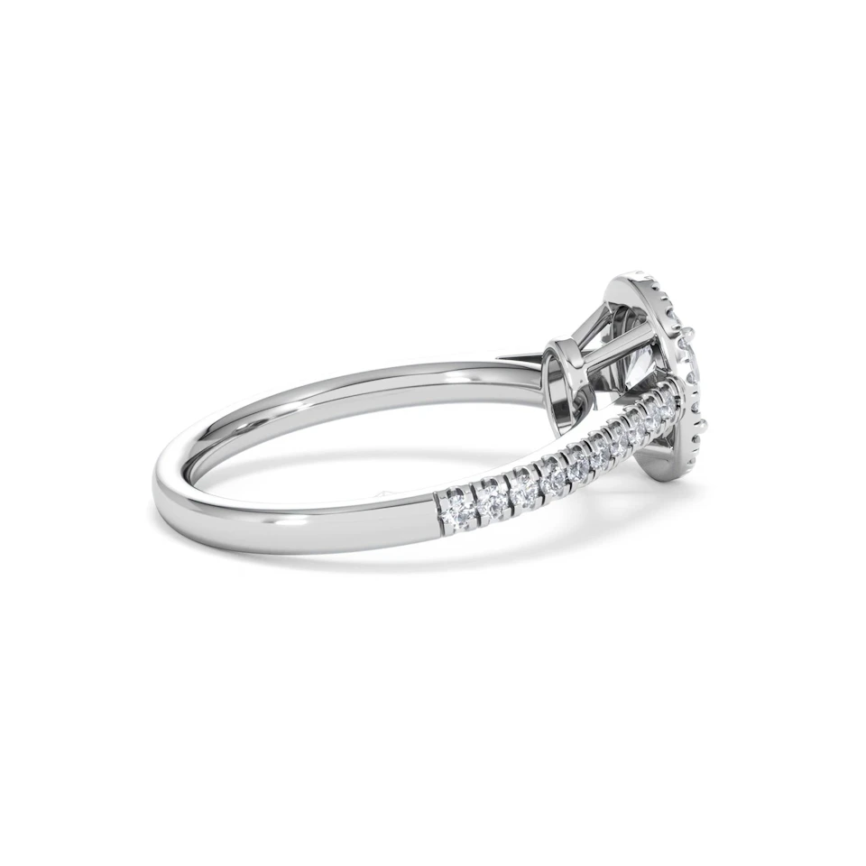 Georgina GIA Oval Diamond Halo Engagement Ring Platinum 1.30ct G/Vs2