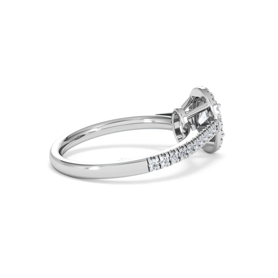 Georgina GIA Oval Diamond Halo Engagement Ring 18KW Gold 1.30ct G/Vs2