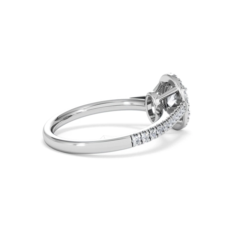 Georgina GIA Oval Diamond Halo Engagement Ring Platinum 1.30ct G/Vs2