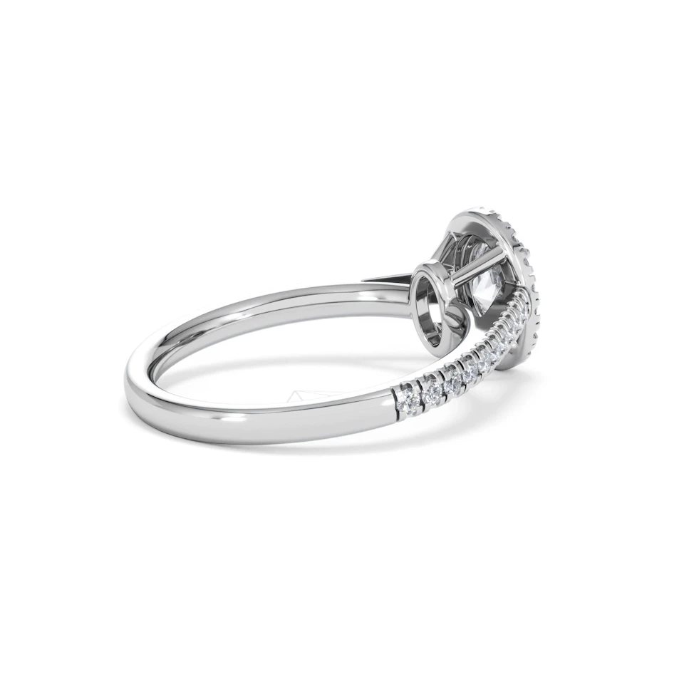 Georgina GIA Oval Diamond Halo Engagement Ring 18KW Gold 1.30ct G/Vs2