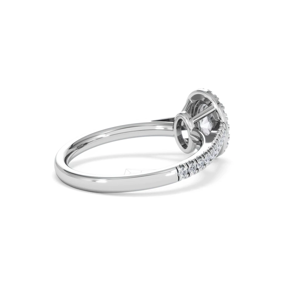 Georgina GIA Oval Diamond Halo Engagement Ring Platinum 1.30ct G/Vs2