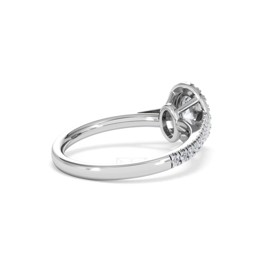 Georgina GIA Oval Diamond Halo Engagement Ring 18KW Gold 1.30ct G/Vs2