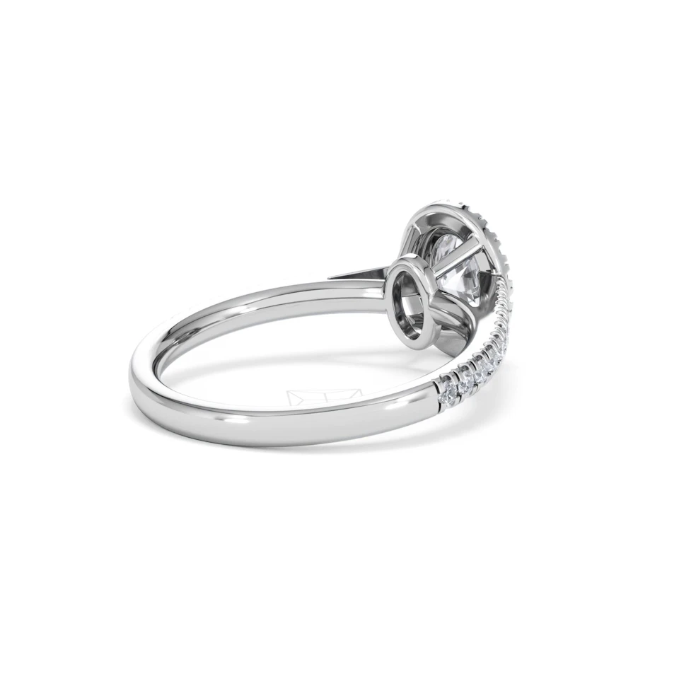 Georgina GIA Oval Diamond Halo Engagement Ring Platinum 1.30ct G/Vs2