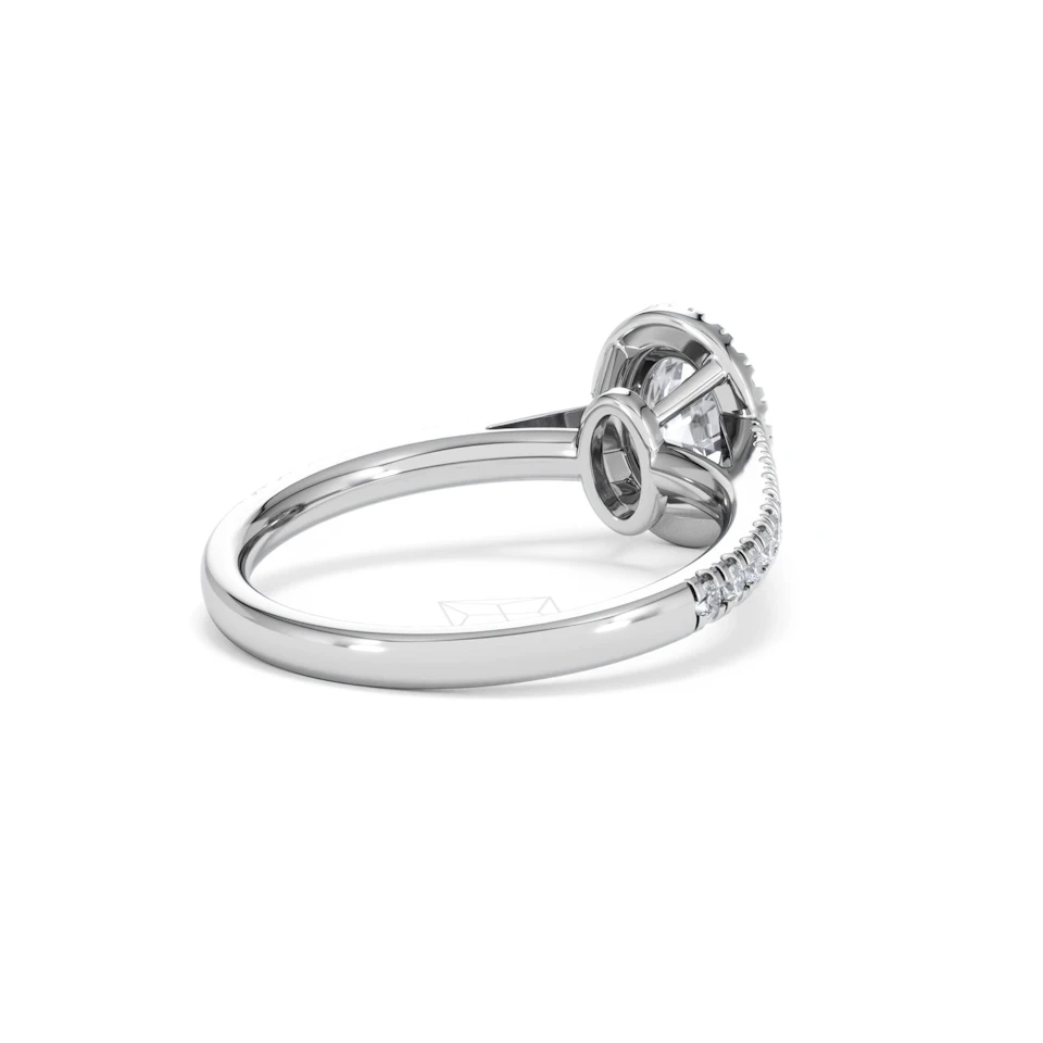 Georgina GIA Oval Diamond Halo Engagement Ring Platinum 1.30ct G/Vs2