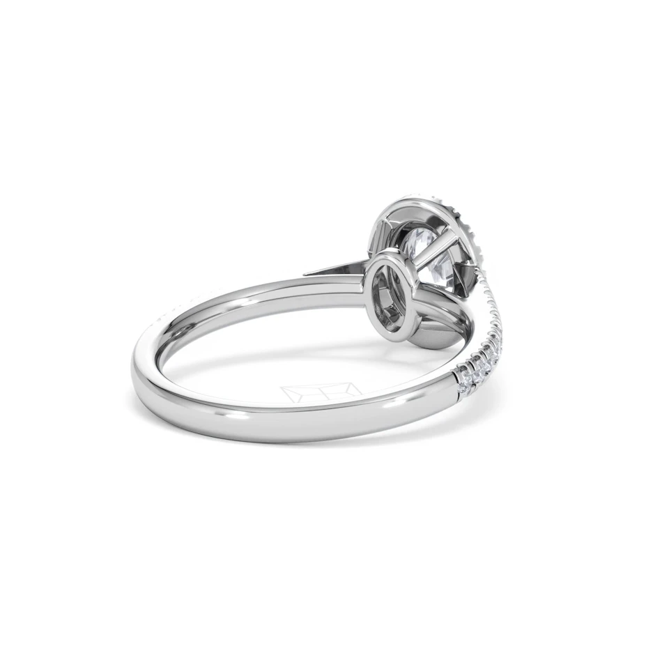 Georgina GIA Oval Diamond Halo Engagement Ring Platinum 1.30ct G/Vs2