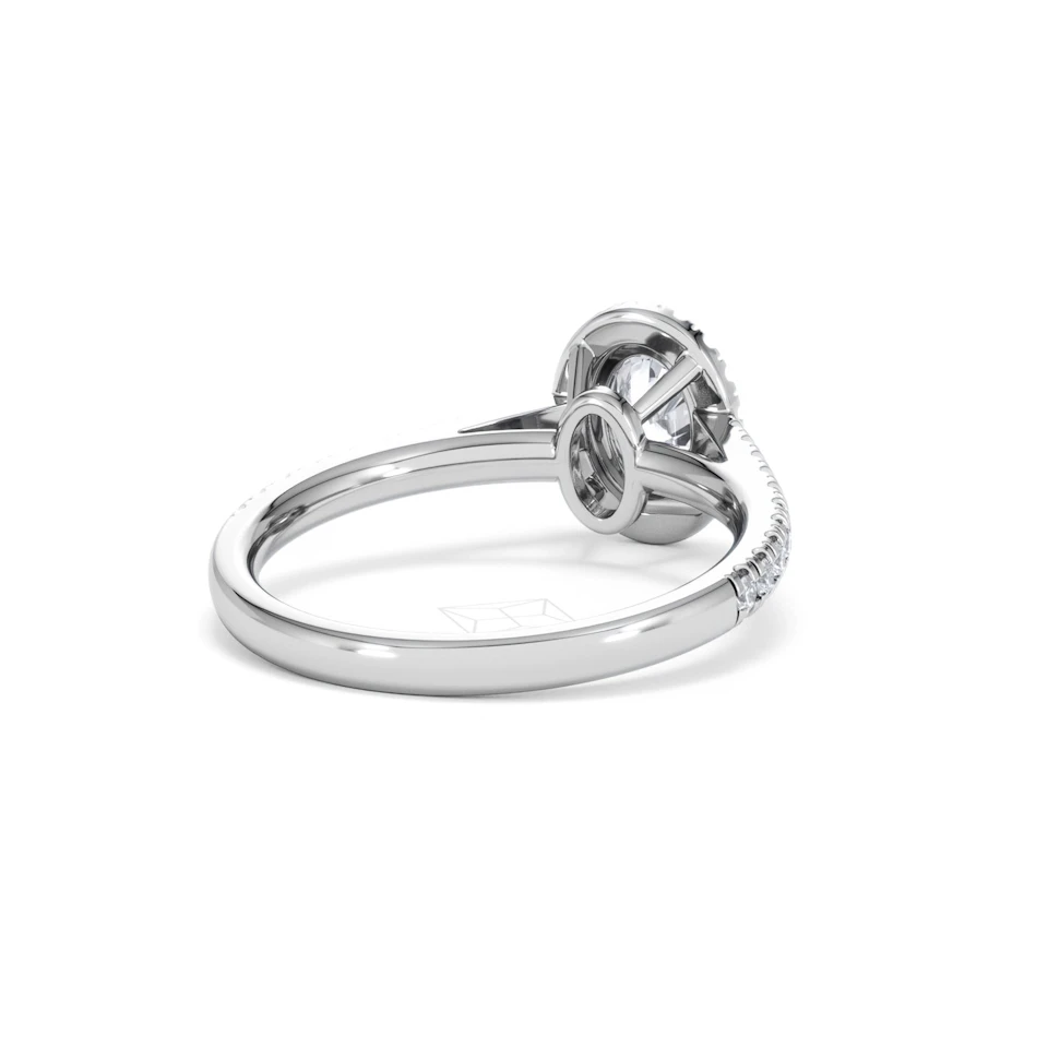 Georgina GIA Oval Diamond Halo Engagement Ring 18KW Gold 1.30ct G/Vs2