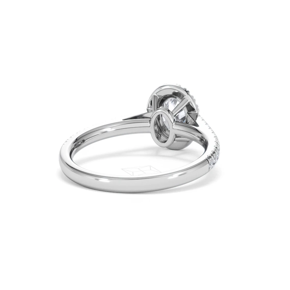 Georgina GIA Oval Diamond Halo Engagement Ring Platinum 1.30ct G/Vs2