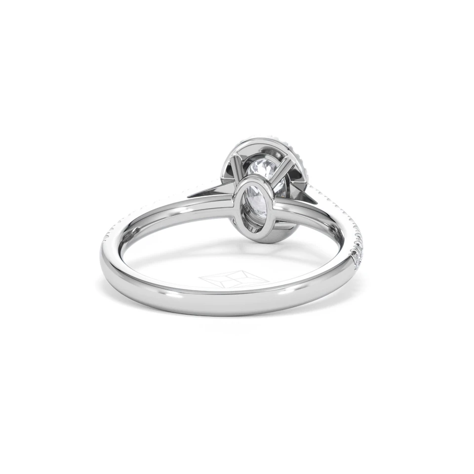 Georgina GIA Oval Diamond Halo Engagement Ring Platinum 1.30ct G/Vs2