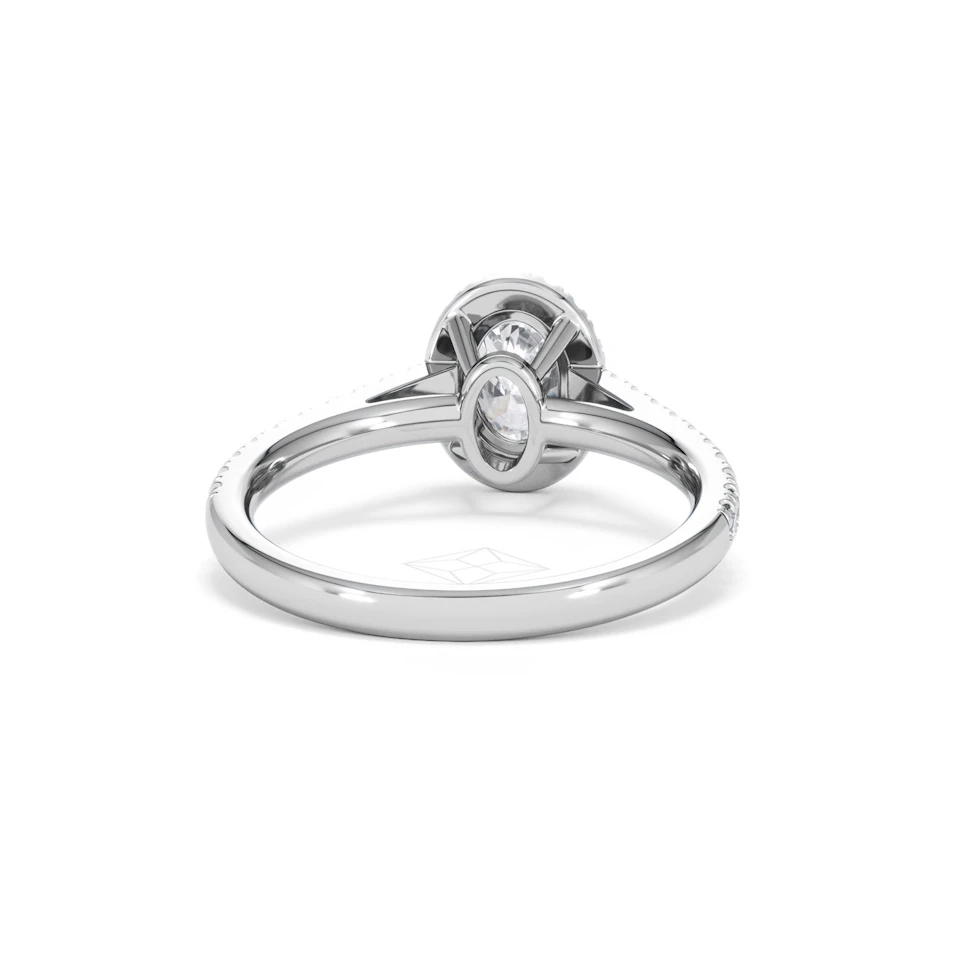 Georgina GIA Oval Diamond Halo Engagement Ring Platinum 1.30ct G/Vs2