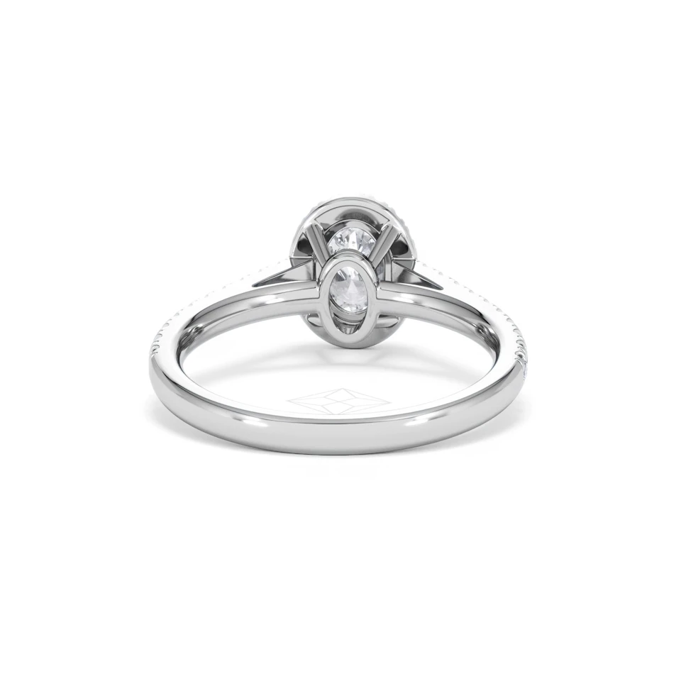 Georgina GIA Oval Diamond Halo Engagement Ring 18KW Gold 1.30ct G/Vs2
