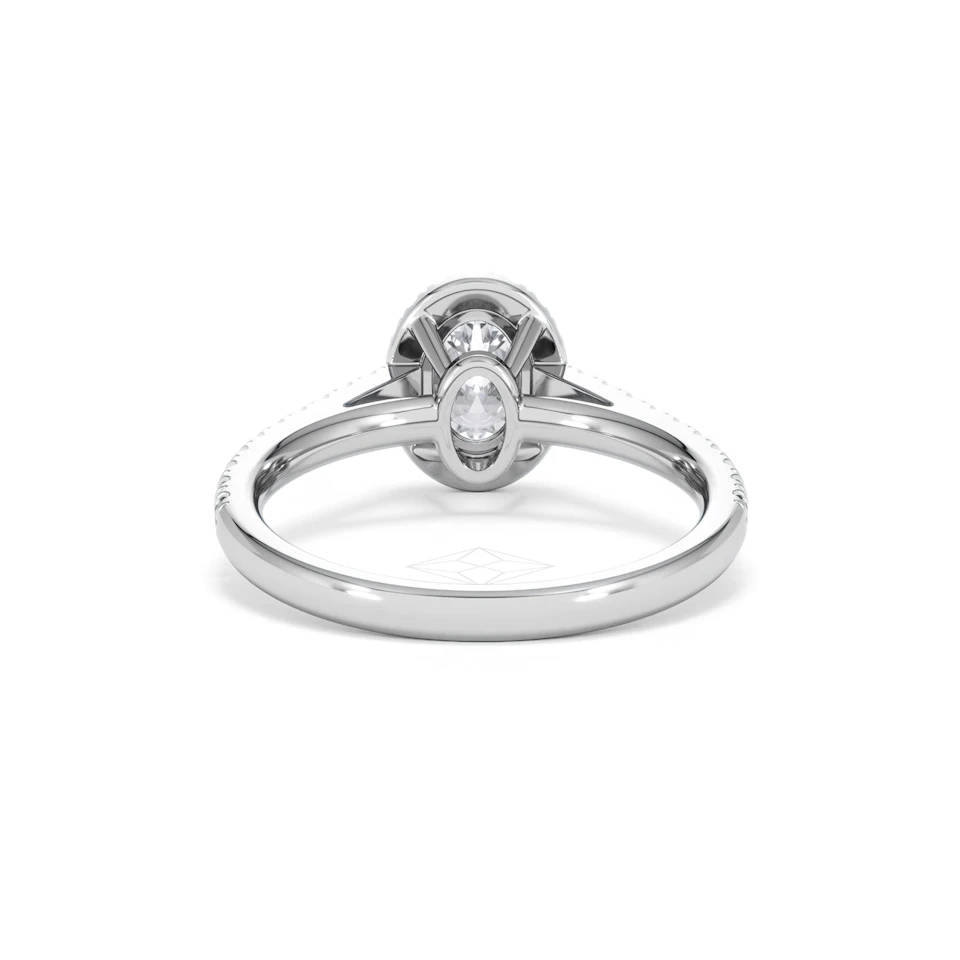 Georgina GIA Oval Diamond Halo Engagement Ring 18KW Gold 1.30ct G/Vs2