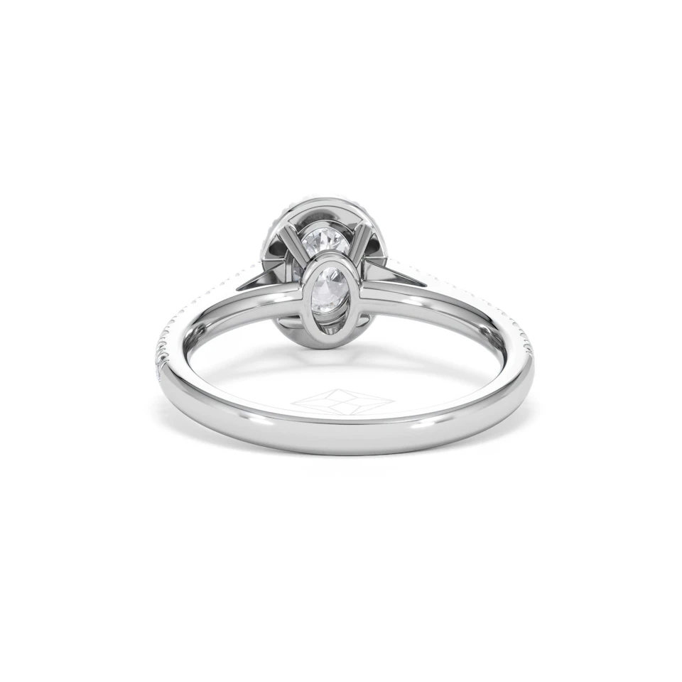 Georgina GIA Oval Diamond Halo Engagement Ring Platinum 1.30ct G/Vs2