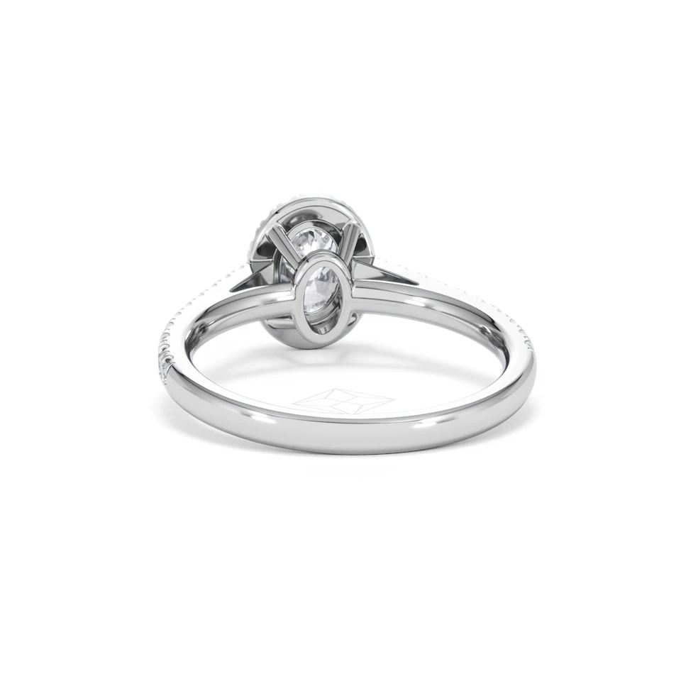 Georgina GIA Oval Diamond Halo Engagement Ring Platinum 1.30ct G/Vs2