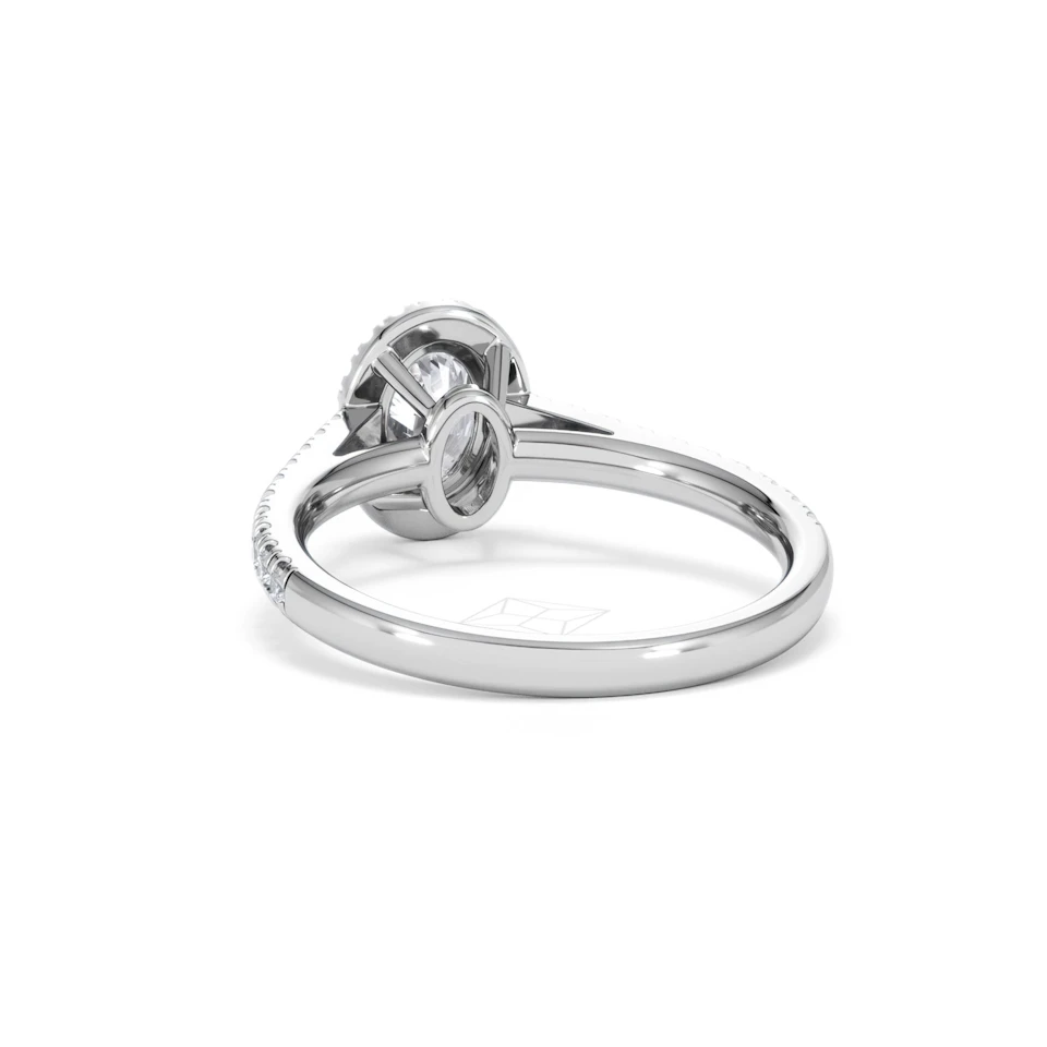 Georgina GIA Oval Diamond Halo Engagement Ring Platinum 1.30ct G/Vs2