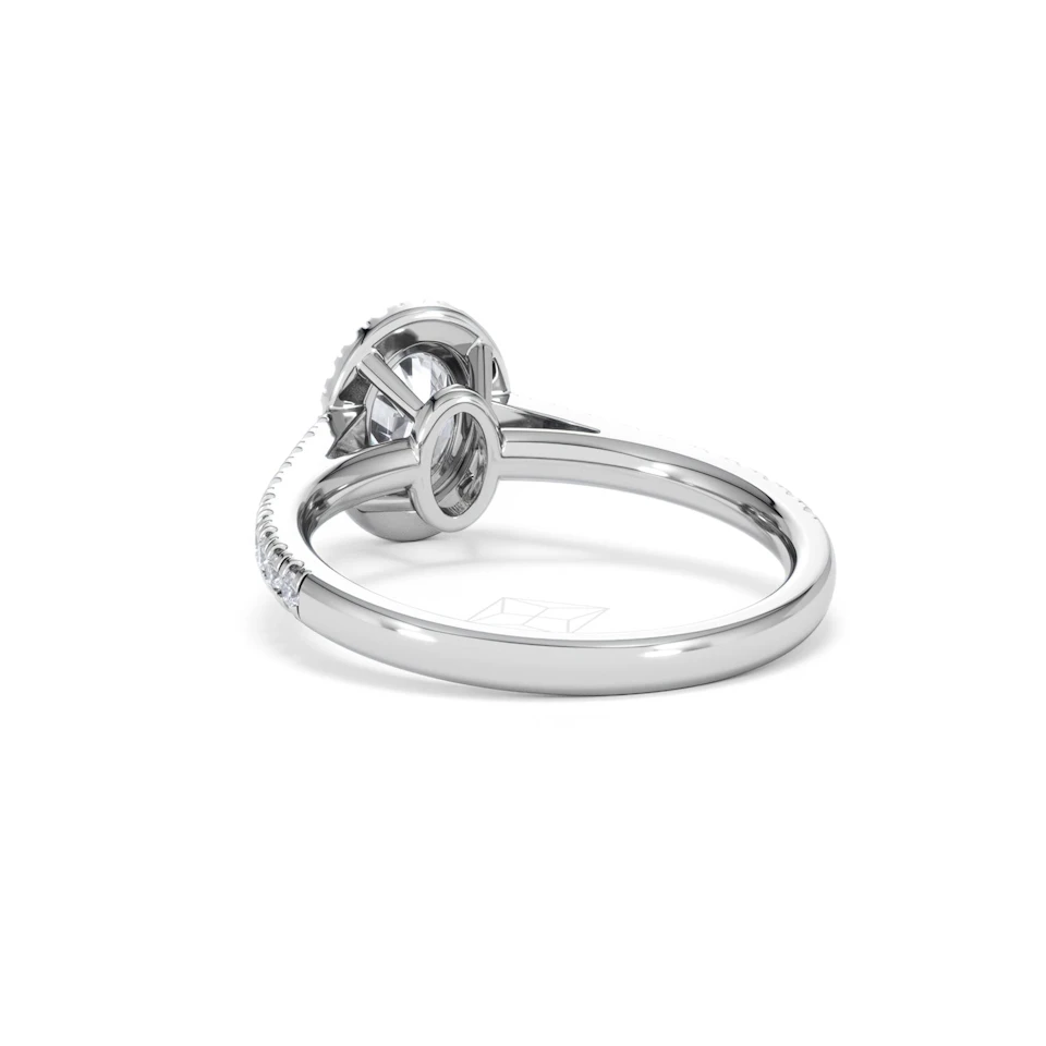 Georgina GIA Oval Diamond Halo Engagement Ring 18KW Gold 1.30ct G/Vs2